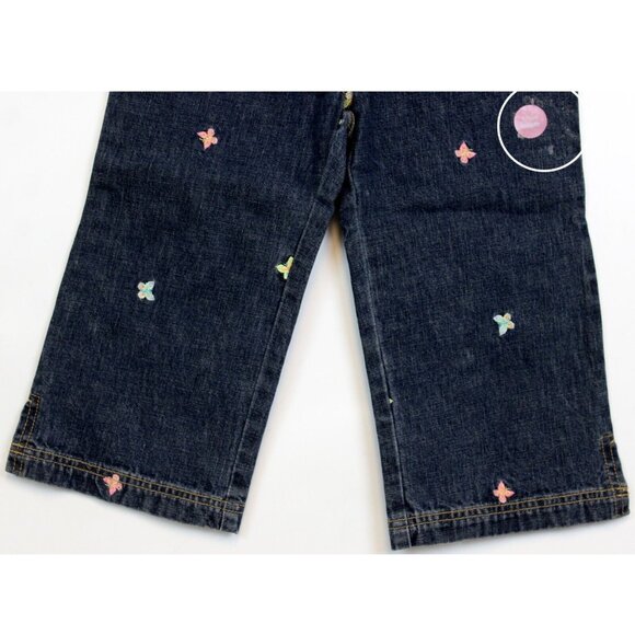 NWT 2006 Gymboree Palm Springs Denim Capris Butterfly Embroidery Fabric Belt - Picture 4 of 8